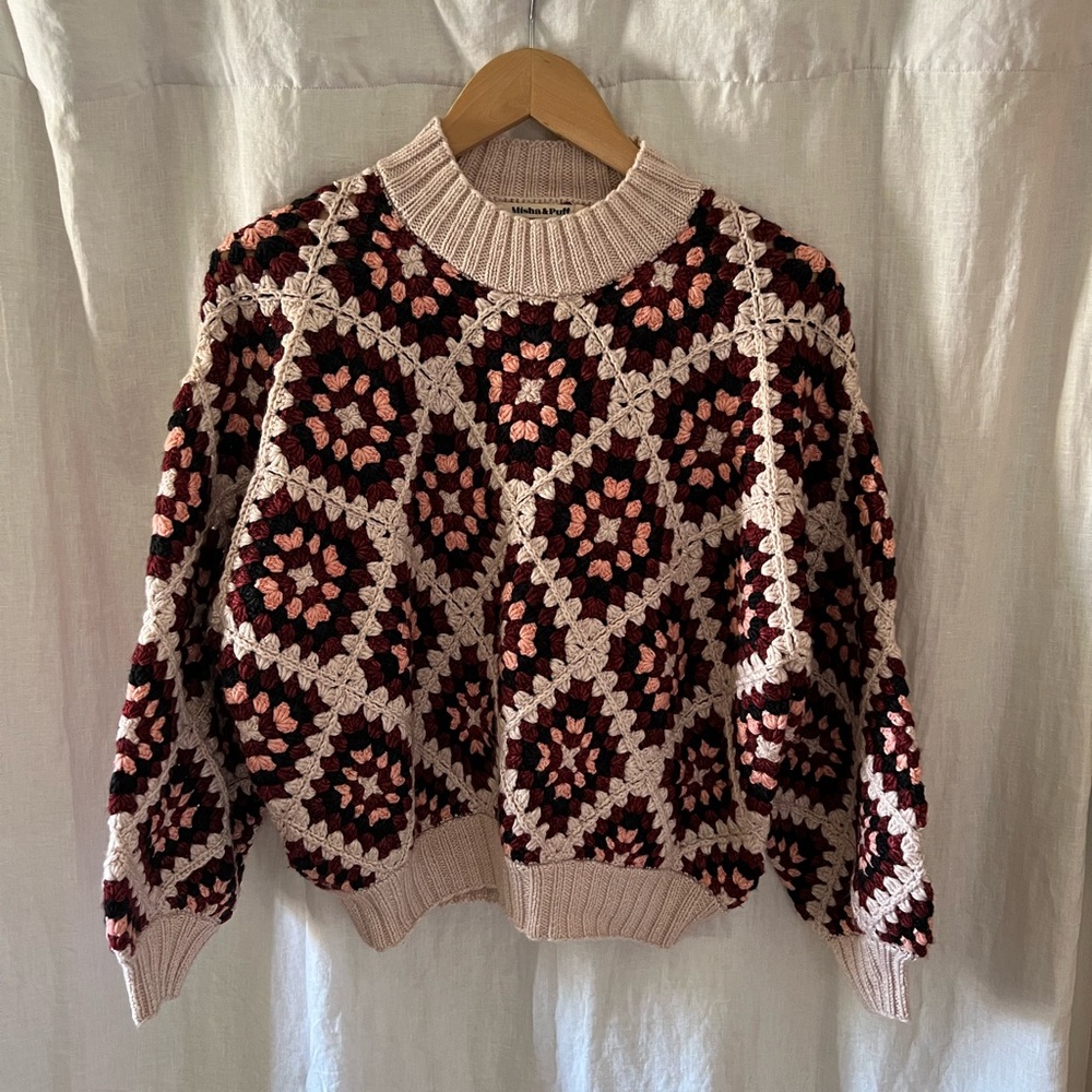 Misha And Puff crochet sweater NWOT